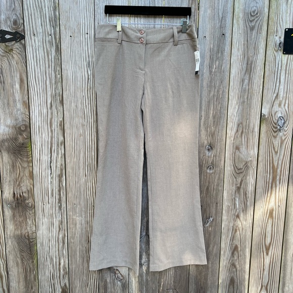 AB STUDIO Townsend Lined Taupe Slight Flare Work Pants size 2 NWT - Picture 2 of 10
